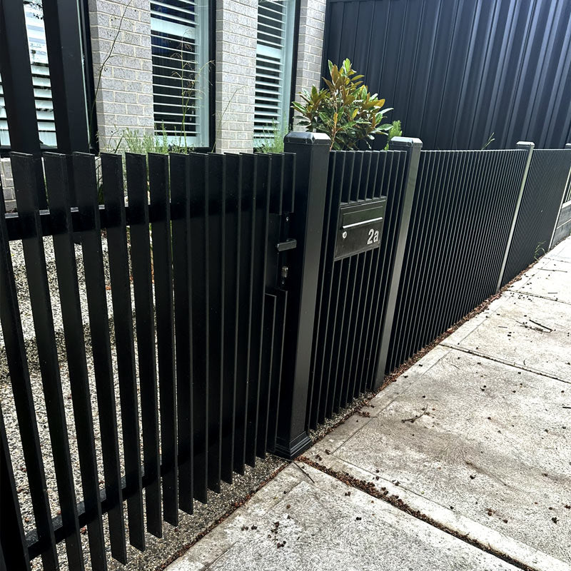 Black steel front fence installed in Werribee